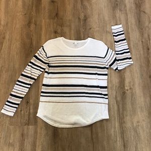J. Jill Linen Blend Striped Sweater XS